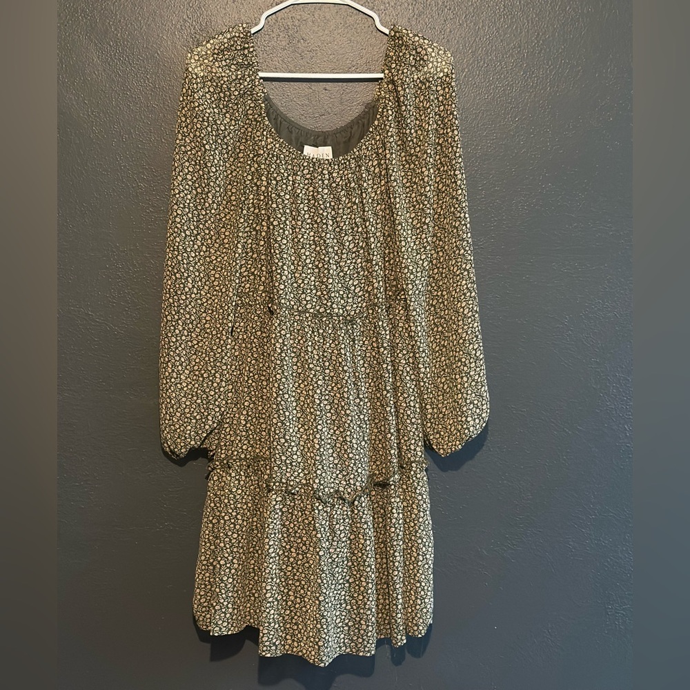 Hayden Olive Floral Long Sleeve Dress